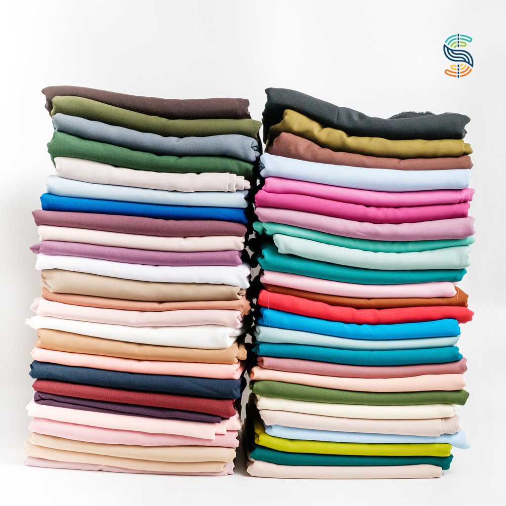 KAIN SUKAWARNA TOMORI PREMIUM 100% POLYESTER TWIST | bermacam-macam warna