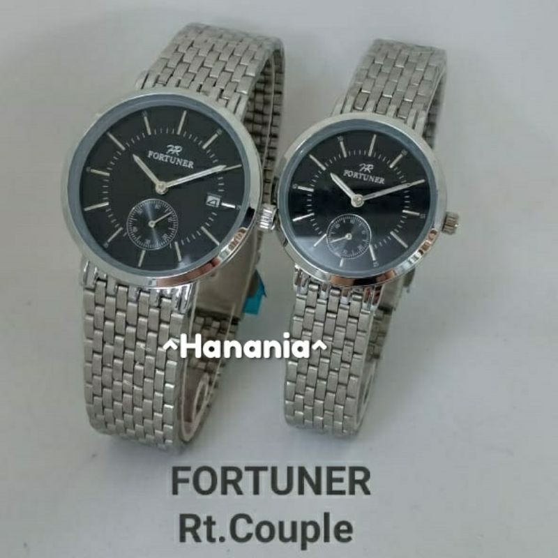 Jam Tangan Couple Fortuner Original Water Resist 5ATM Rantai Stainless Steel