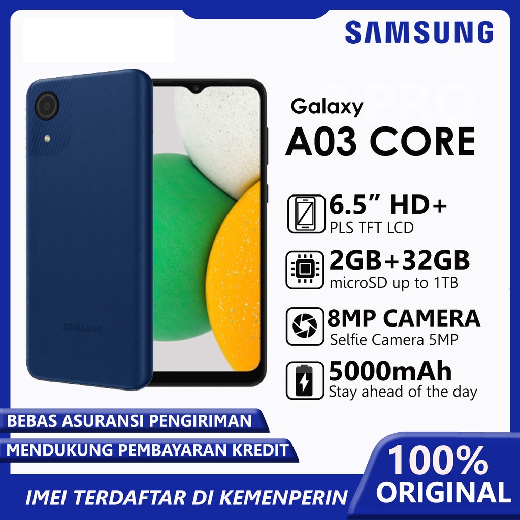 Samsung Galaxy A03 Core 2/32 GB Garansi Resmi SEIN -murah