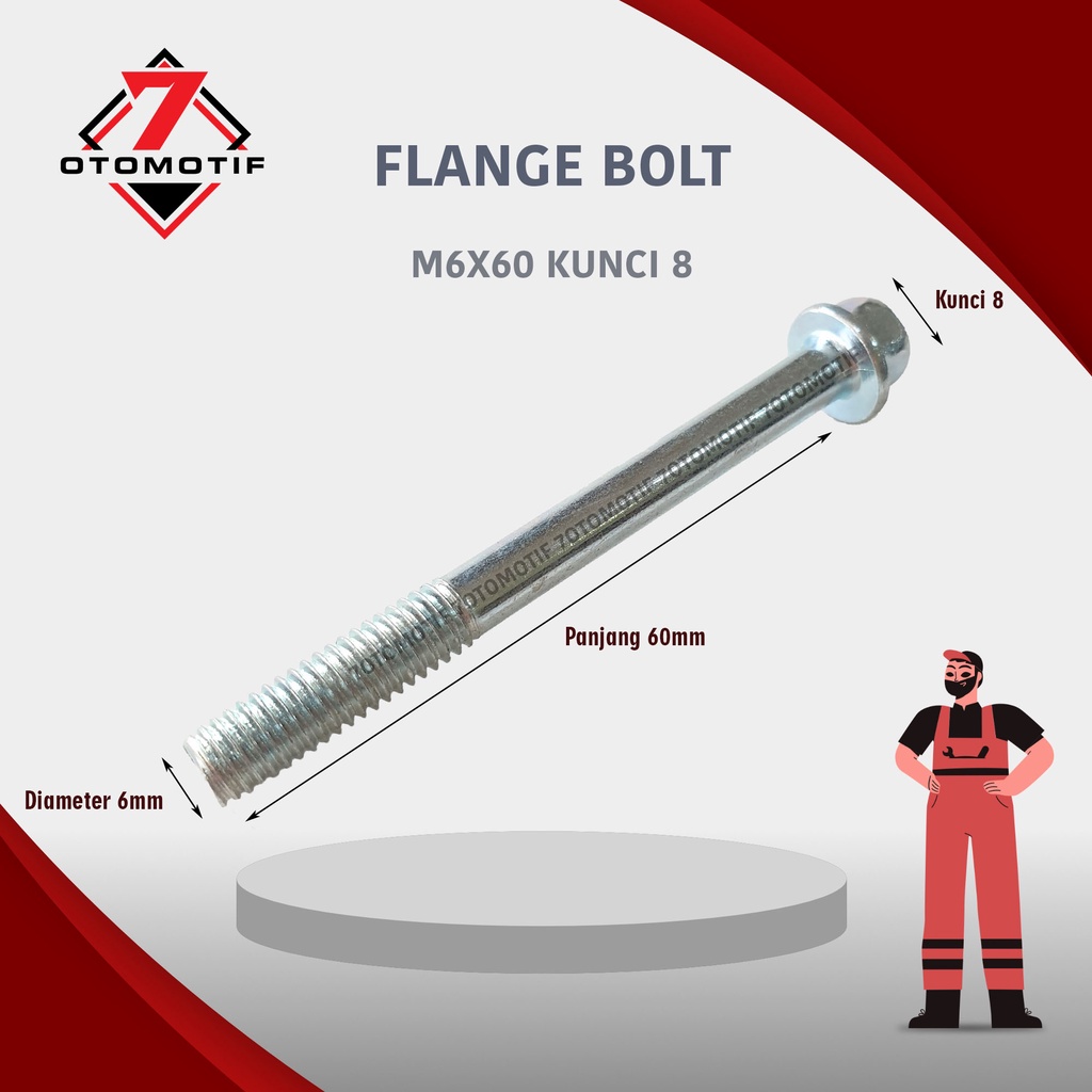 Jual Baut Topi Flange Bolt M X Kunci Shopee Indonesia