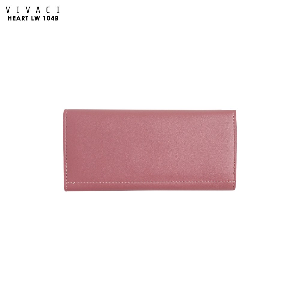 Dompet Korea Wanita Vivaci Heart LW 104B Dompet Panjang Lipat 3 Lucu - Skoola