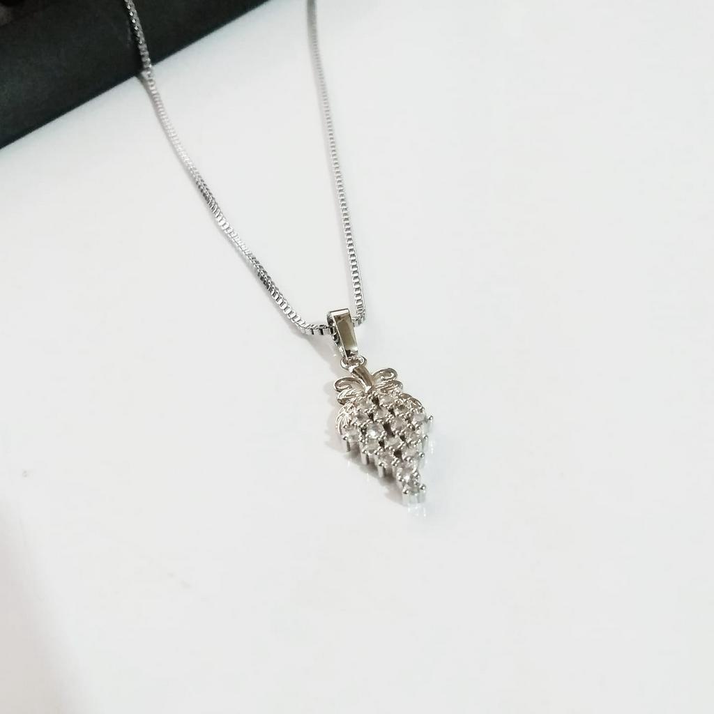 AV245 Grosir Kalung Silver Liontin Permata Kalung Dewasa