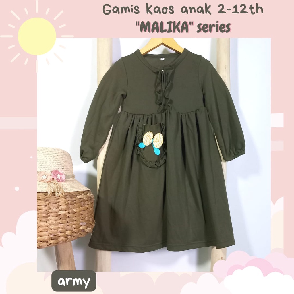 GAMIS KAOS POLOS ANAK (MALIKA series) 6-12th/ GAMIS ANAK PUTIH 6-12TH