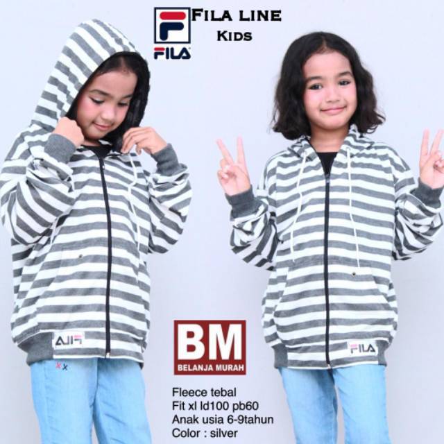 fila hoodie silver