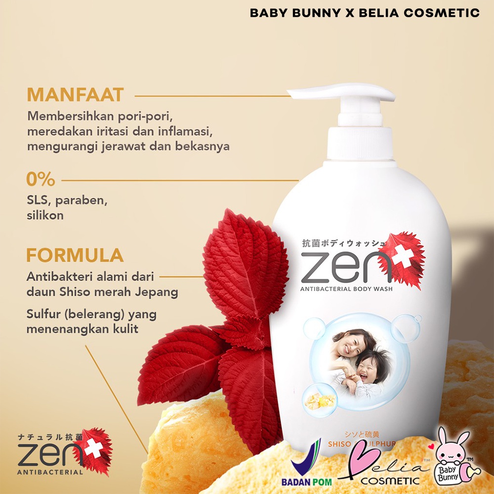 ❤ BELIA ❤ ZEN Antibacterial Sabun Cair Refill &amp; Pump Series 400 ml 500 ml | Sabun Cair | Sabun Mandi | Shinzui | BPOM