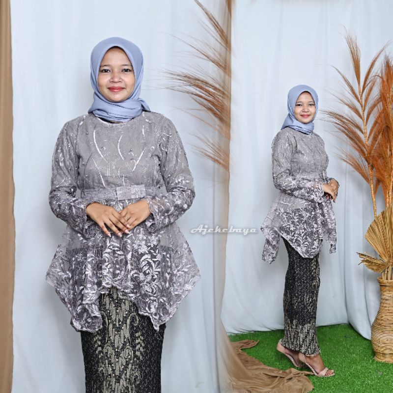 Kebaya Tille/Gomes Pita/Kebaya Modern/Setelan Kebaya Brokat/Kebaya Couple/Kebaya Terbaru