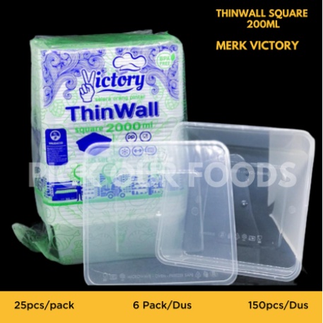 THINWALL SQUARE 1000Ml /1500 ML / 2000 ML / 3000 ML | KOTAK MAKAN BOX PLASTIK THIN WALL 2000ML