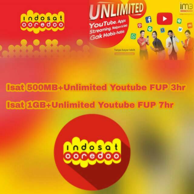 GIFT KUOTA INDOSAT UNLIMITED APP FULL 24 JAM