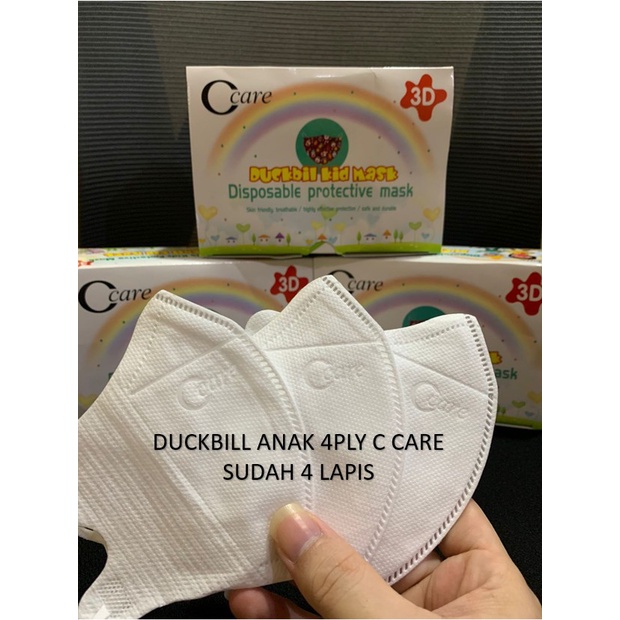 CCare Masker Duckbill Anak isi 50  4ply Kids duckbill 4-12 tahun - DB CCARE ANAK