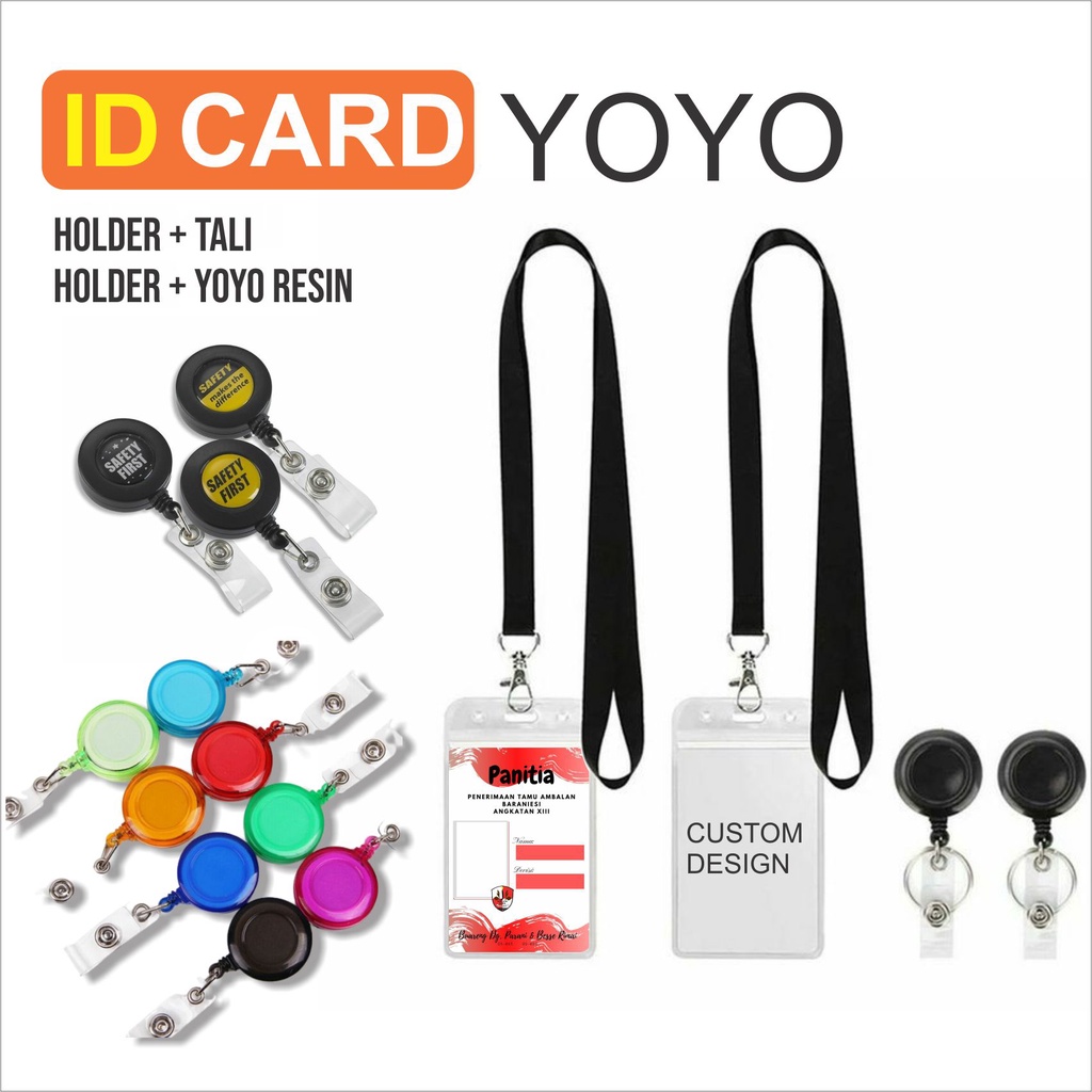 

CETAK ID CARD YOYO/HOLDER/TALI/RESIGN EVENT KANTOR SISWA LENGKAP