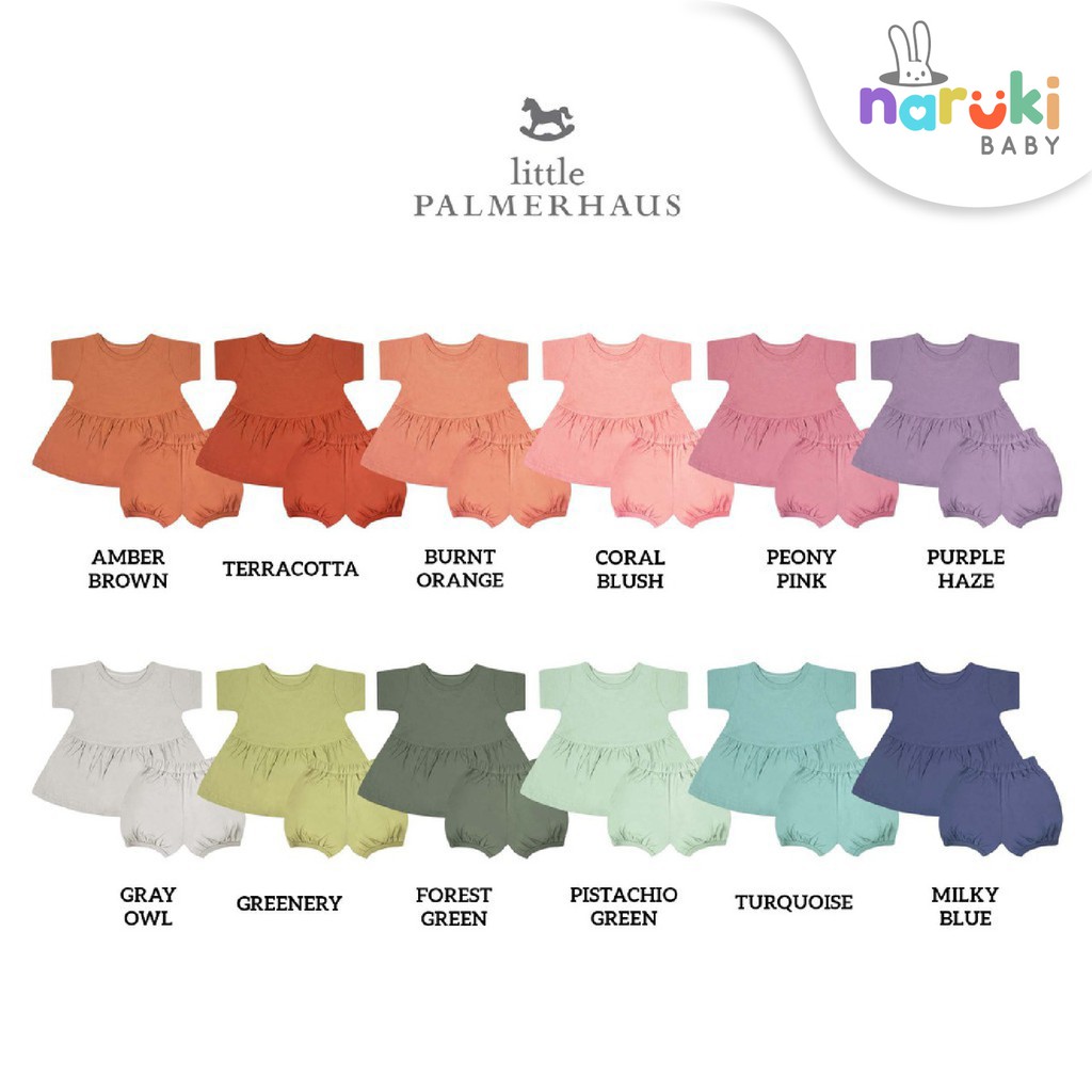 Little Palmerhaus Peplum Set Baby Girl Setelan Baju Anak Perempuan