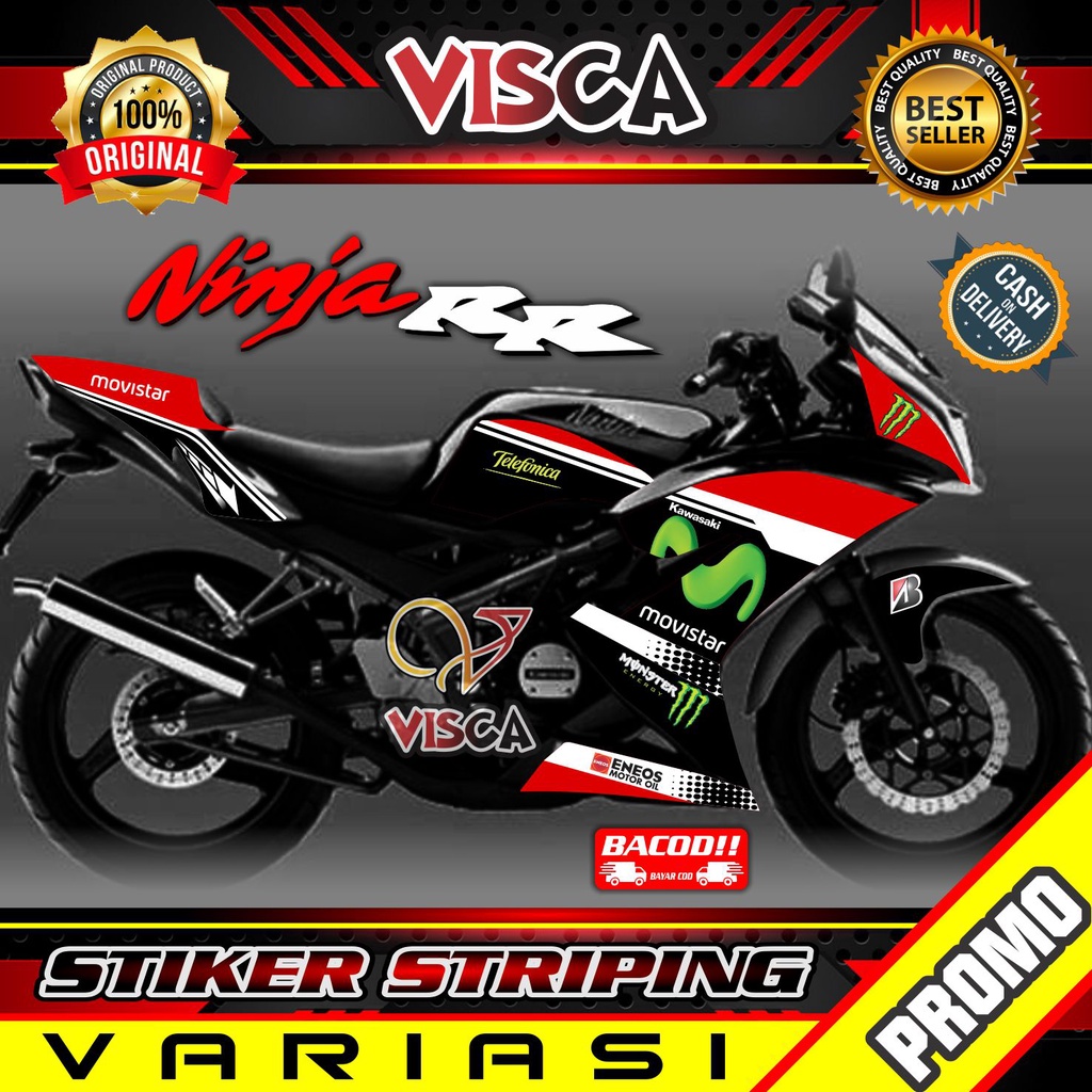 Striping Ninja RR 150 - Stiker Sticker Striping Variasi Kawasaki Ninja RR 150 - Striping Hologram Ni
