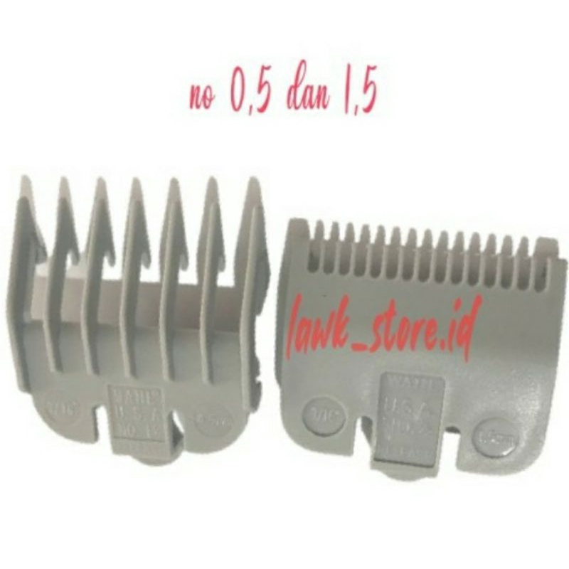 sepatu mesin cukur rambut wahl warna abu abu premium , satu paket isi 2pcs ukuran 1,5 dan 0,5