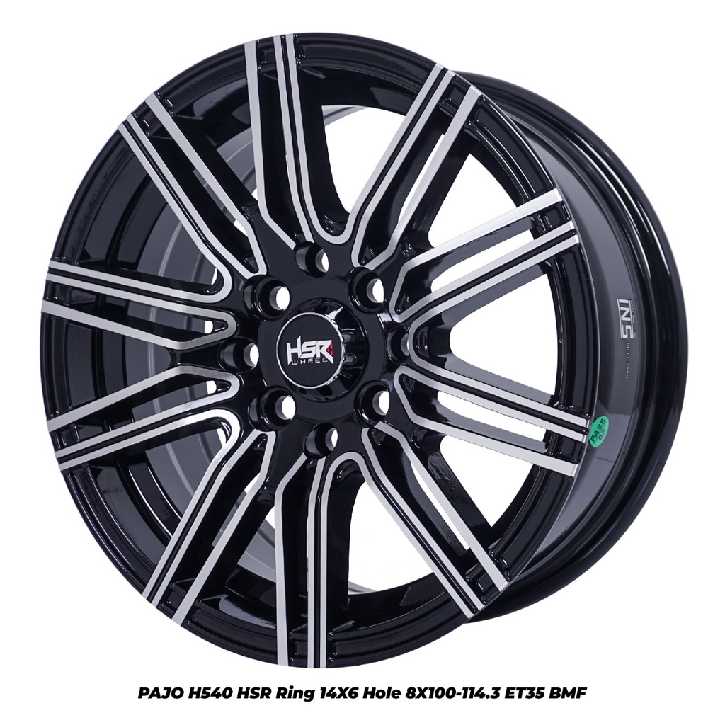 Velg R14 Mobil Calya Sigra Brio Xenia HSR PAJO H540 Ring 14 Hitam Polish I Toko Velg Ponorogo