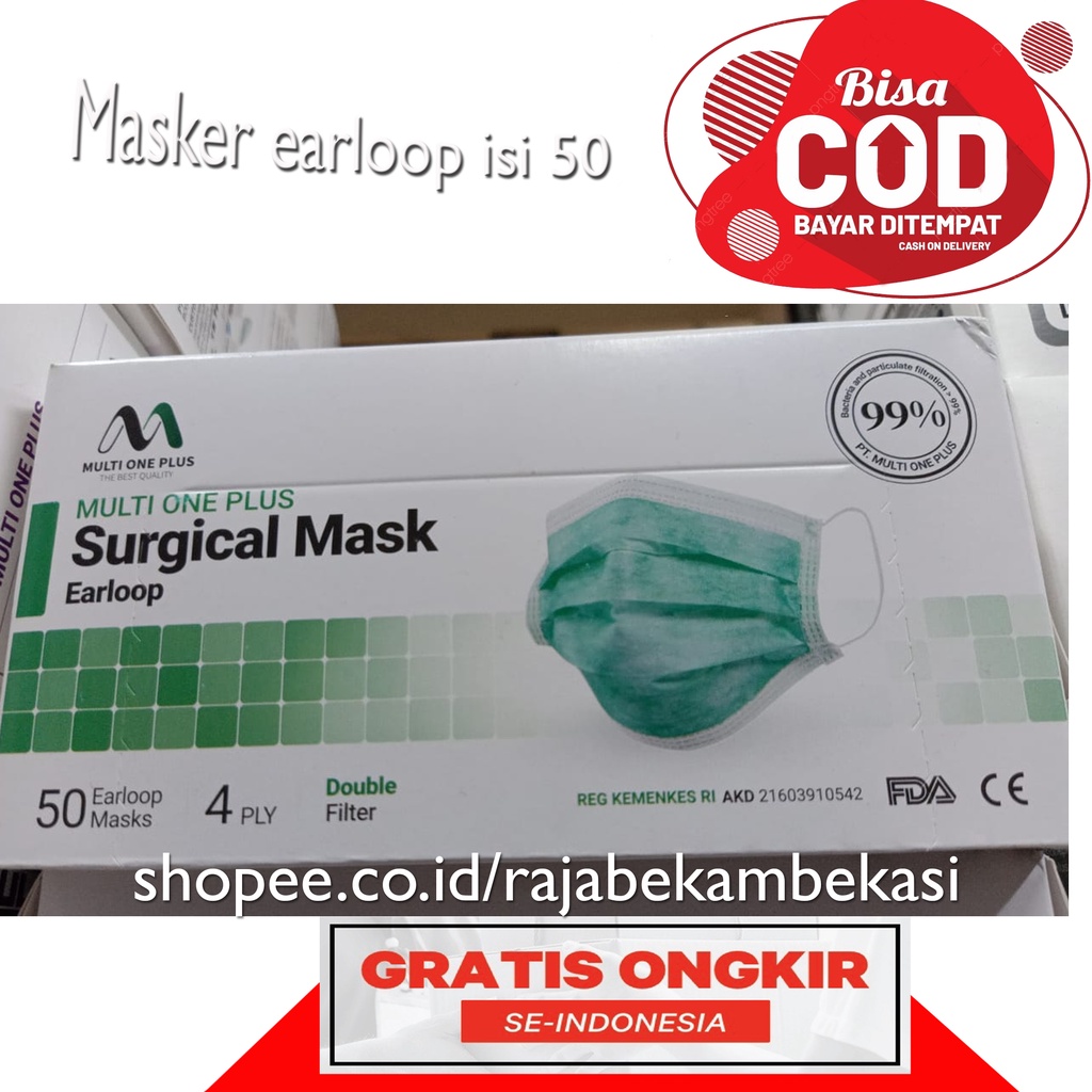 MASKER MEDIS 4PLY / MASKER 4PLY MULTI ONE PLUS EARLOOP