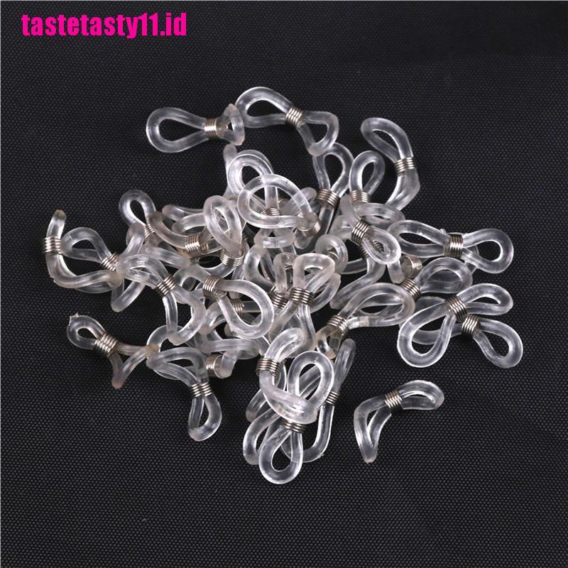 【TTID】40pcs Chain Strap Holders Rubber Loop Ends Clear Eye Glasses Spectacle Su