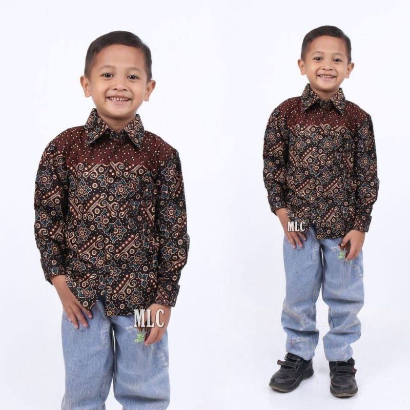 Couple Batik Ayah  Dan Anak Laki Laki - Kemeja Batik Ayah Dan Anak Lengan Pendek - Couple Ayah Anak