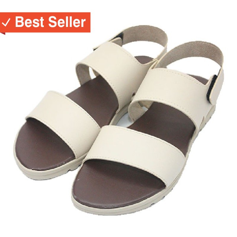 SANDAL WANITA KAKI MURAH / Klensia Sendal Wanita Flat Women Sandal Krem 671-008 - Cream