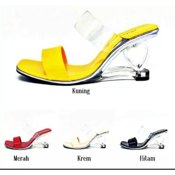 HighHeels Hak Tahu Wanita Heels Kaca Transparan Hak Tahu KACA HELLS LOVE