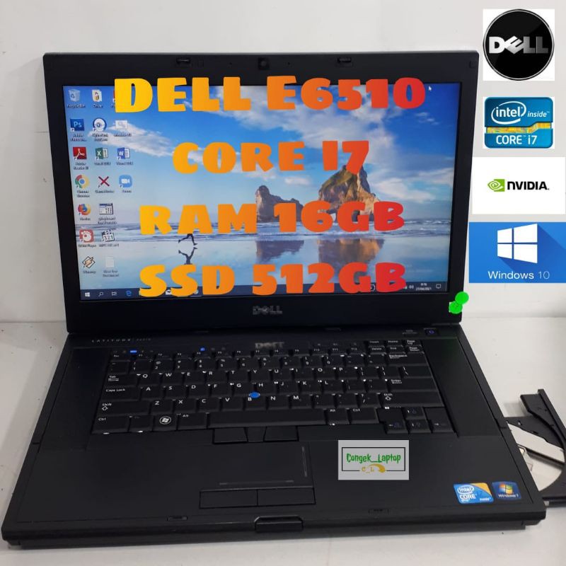LAPTOP DELL LATTITUDE E6510 CORE i7- Q740 NVIDIA |RAM 16GB |SSD 512GB