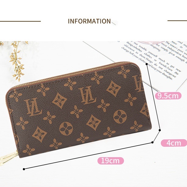 DOMPET PANJANG WANITA PREMIUM 2 RESLETING KULIT COKLAT CANDY WA446B7 BESAR MUAT HP CEWEK SLOT KARTU UANG  KOREA REMAJA KEKINIAN MURAH IMPORT BATAM BRANDED