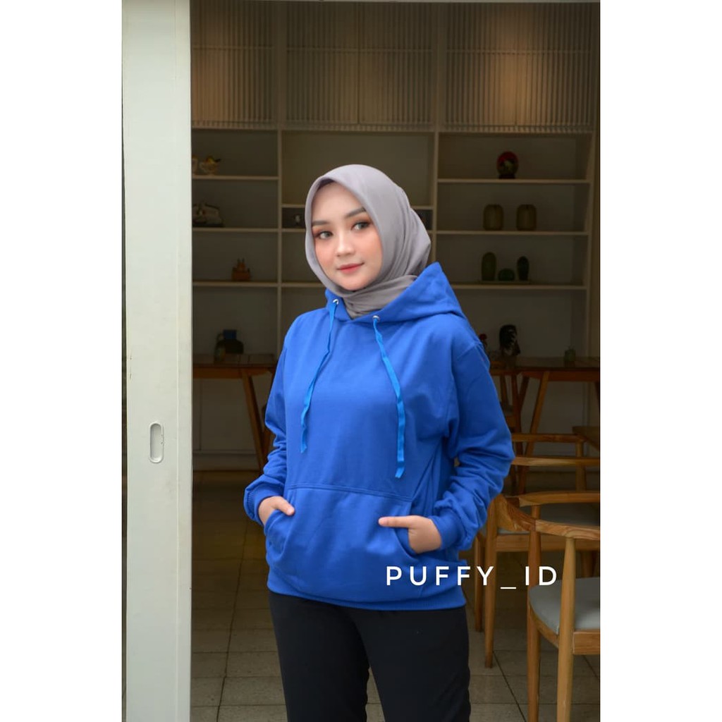 NR sweater polos wanita Hoodie jumper Biru Elektrik