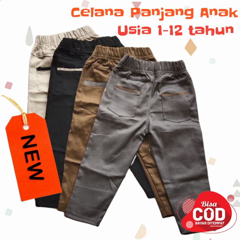 PROMO Celana Anak Panjang Pinggang Karet Celana Anak Cowok Cewek Celana Chinos Anak Laki Laki Perempuan Usia 1-10 tahun Zagzeg Clothing