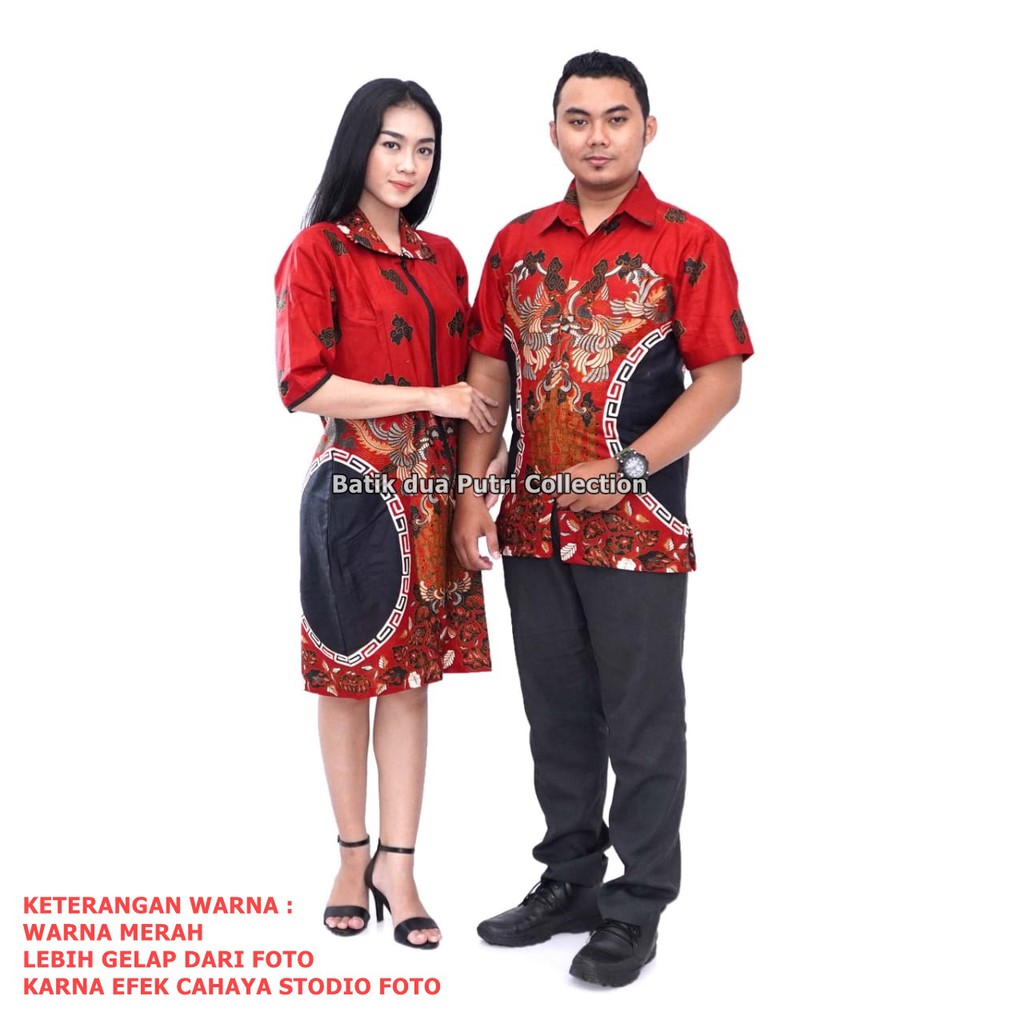 Couple Batik Sekdress Lengan Panjang 3/4  tebaru - SD Bolong By Dua Putri Collection