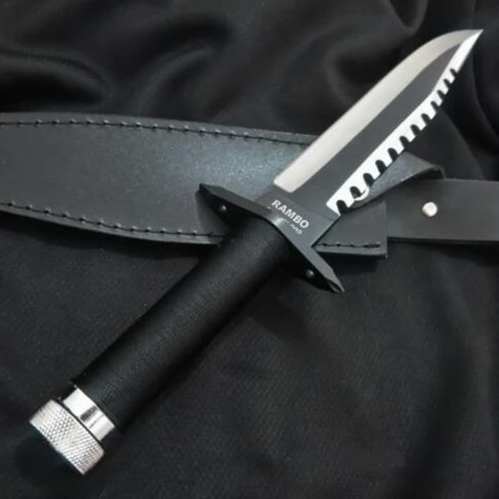 RAMBO I PISAU CARBON STEEL / PISAU BAYONET / SANGKUR BELATI  SURVIVAL / PISAU OUTDOOR SERBAGUNA