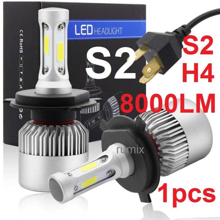 Lampu Mobil S2 LED H4 36w COB HI LO Beam Headlight ADA KIPASNYA  AVANZA XENIA