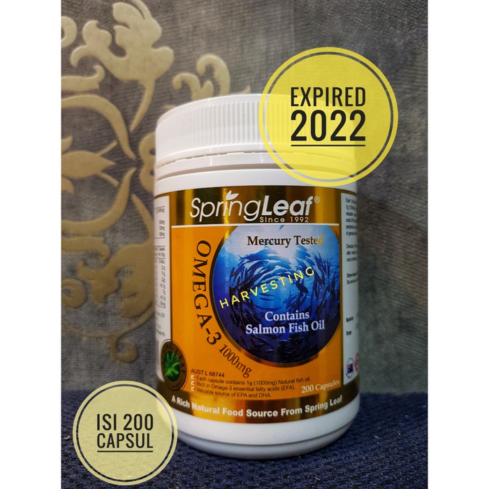 Spring Leaf Omega 3 1000mg with Rich Salmon Fish Oil 200 kapsul omg
