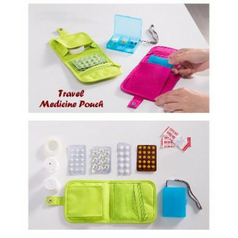 Dompet Pouch Tempat Obat Medicine Kit  Lucu Unik Siimple Praktis Portable Travel Serbaguna Multifung