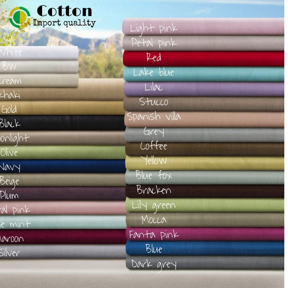 Kekinian - Bahan Kain Katun Jepang Polos Meteran / Kain Sprei / Kain Masker ..