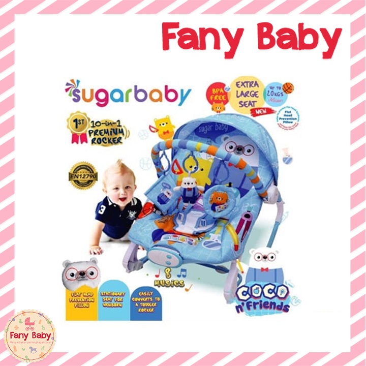 SUGAR BABY 10 IN 1 PREMIUM ROCKER EXTRA LARGE SEAT NEW [ COCO N FREINDS ]