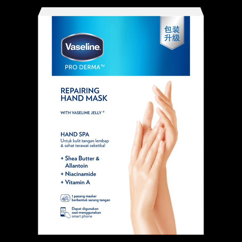 Vaseline Repairing Hand Mask with Vaseline Jelly &amp; Niacinamide for Moisturized Hand
