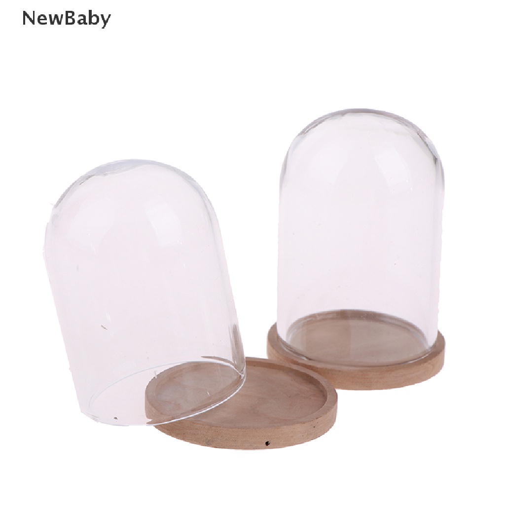 Newbaby Miniatur Toples Kaca Display Bunga Dengan Base Untuk Dekorasi Rumah Boneka 1: 12