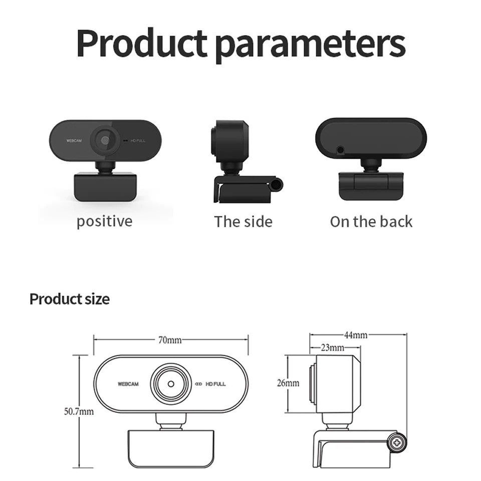 FHD 1080P Webcam USB PC Web Camera + Mic Video Call WA Meet Zoom Team