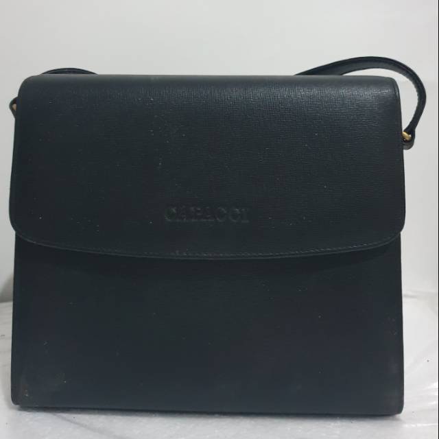 Capacci leather bag black woman preloved vintage tas wanita formal original