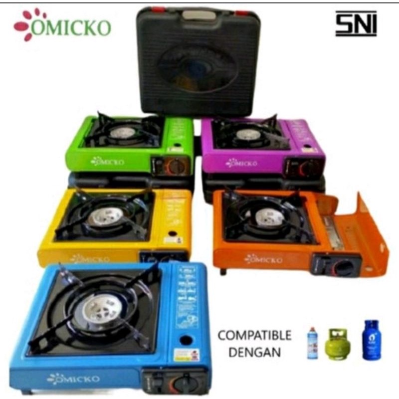 OMICKO KOMPOR PORTABLE 2 IN 1 / PAKET GAS PORTABLE SUN COOK / TOKAI (1 TUNGKU) GARANSI RESMI