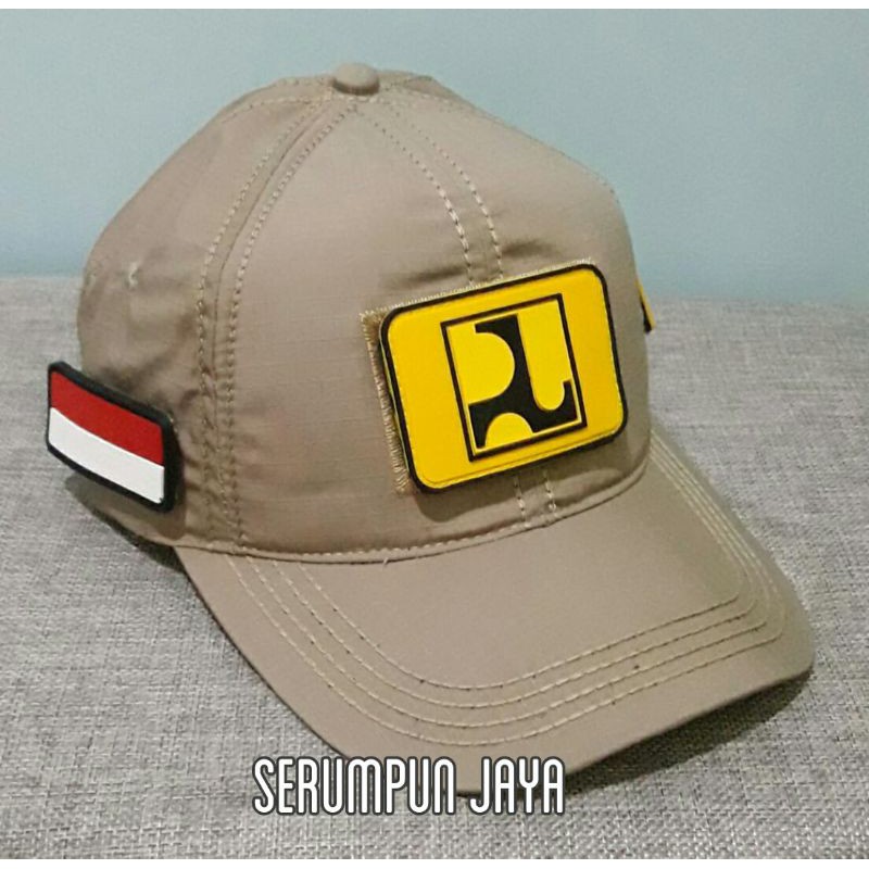 TOPI PUPR - TOPI PUPR TAN 3PATCH VELCRO