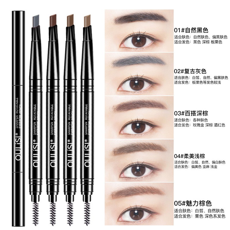 Pensil alis putar eyebrow waterproff pencil 2 in 1 pensil 2 sisi