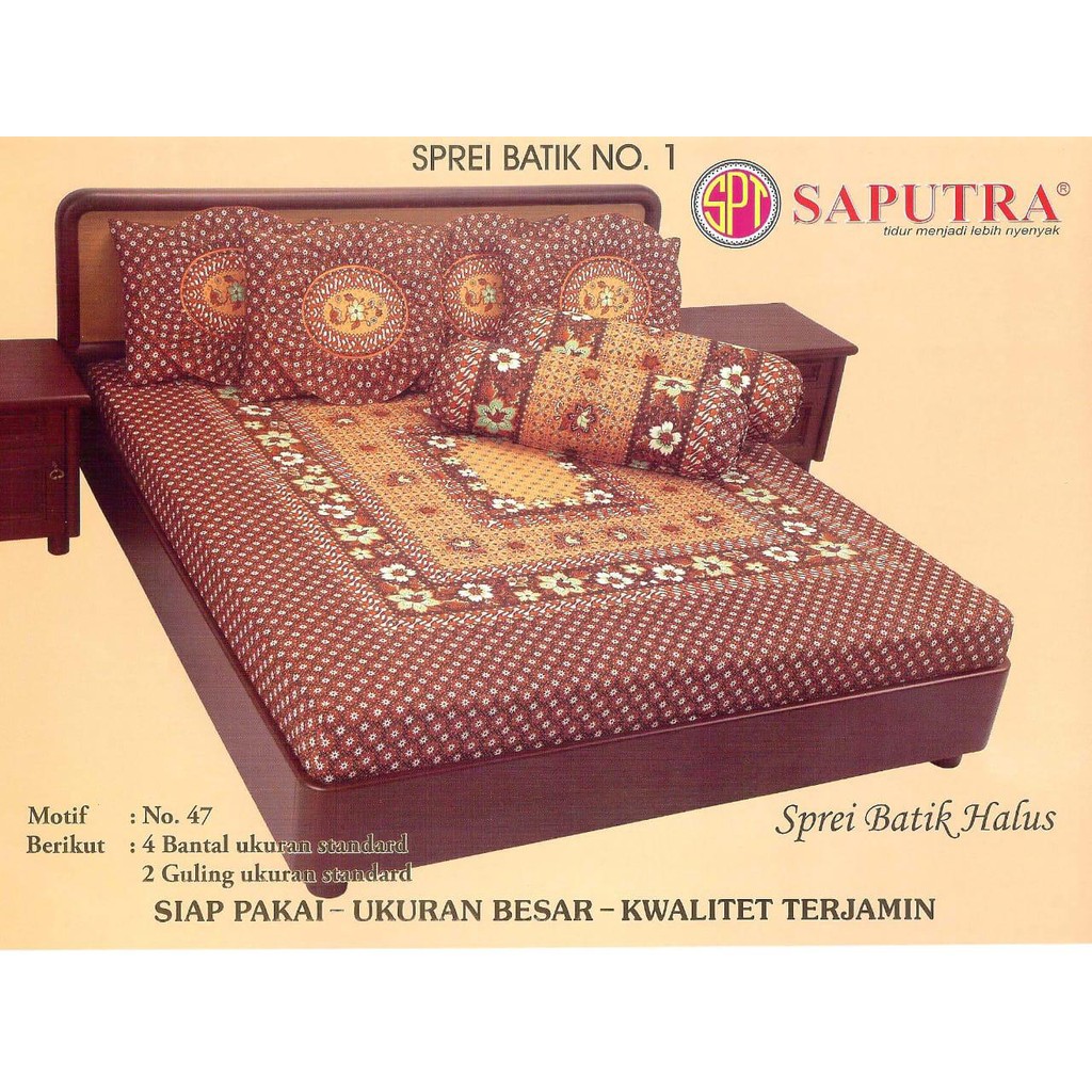 Saputra Sprei Batik 180x200 Full Katun Motif 47 / Seprai No 1