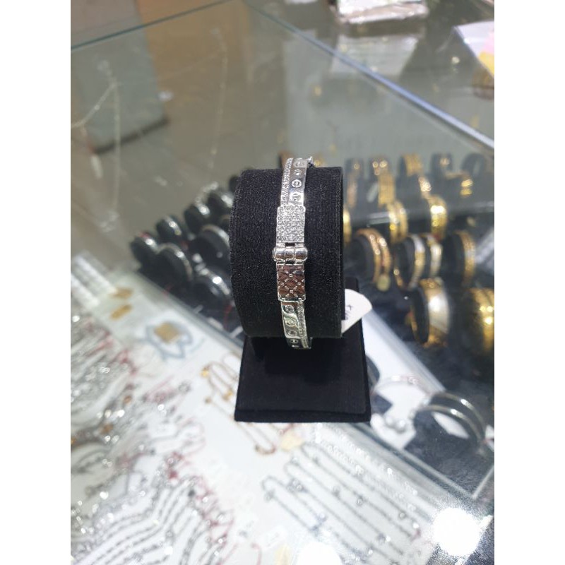 gelang bagle emas putih model gesper ctr mata