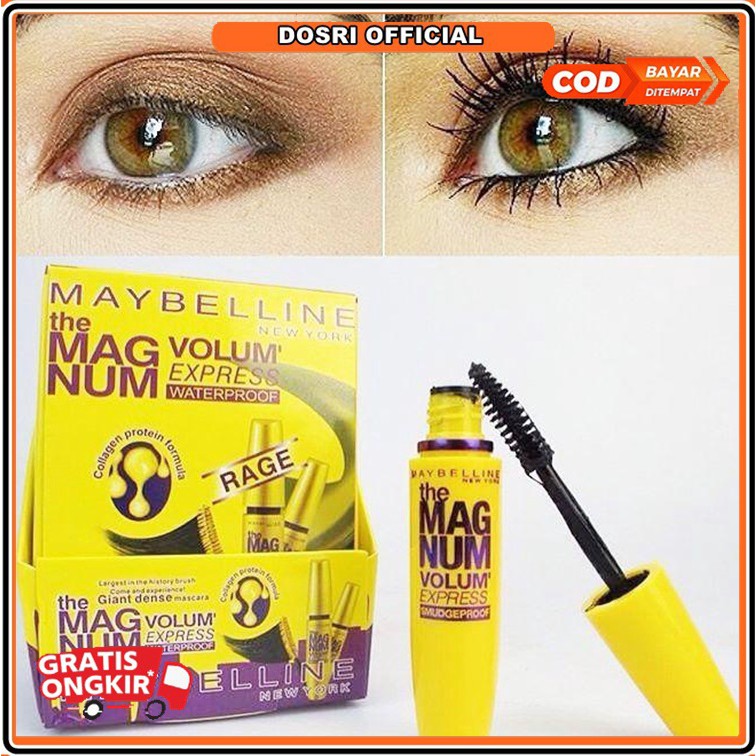 (BISA COD) 1 PCS Mascara Maybeline Magnum Maskara Waterproof &amp; Longlasting