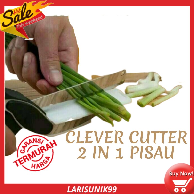 [COD/Bayar Di Tempat] Pisau Masak Pisau Talenan Clever Cutter 2 in 1 Alat Pemotong Praktis