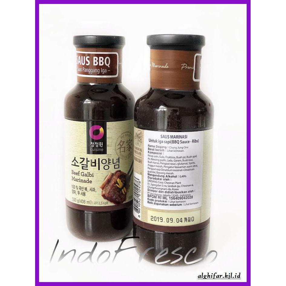

gnidderdsaus- daesang (chung jung one) beef bbq sauce marinade/ saus bumbu bbq- 500g - galbi sauce