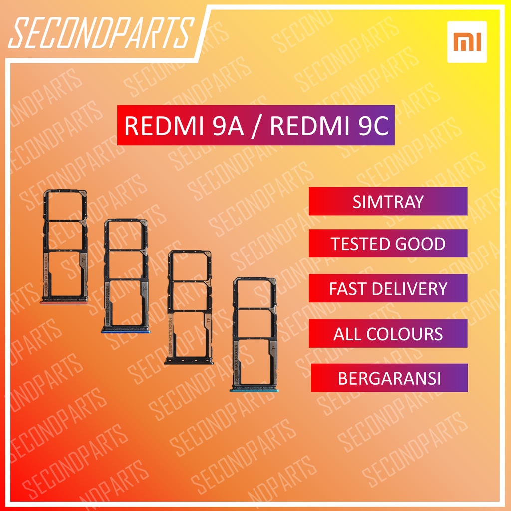 SIMTRAY SIM TRAY SLOT SIM LOCK TEMPAT KARTU XIAOMI REDMI 9A / REDMI 9C ORIGINAL