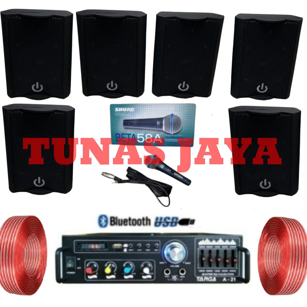 PAKET HEMAT 6 SPEAKER CRIMSON CR402 PAKET AUDIO PLUS MIC SHURE BETA