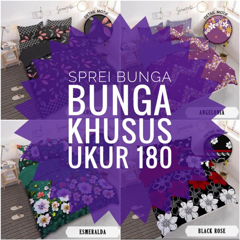 sprei bunga bunga khusus ukur 180