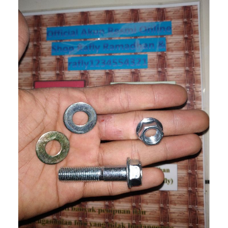 baut pegangan knalpot belakang jupiter z vega r new burhan f1zr lengkap dengan mur ring